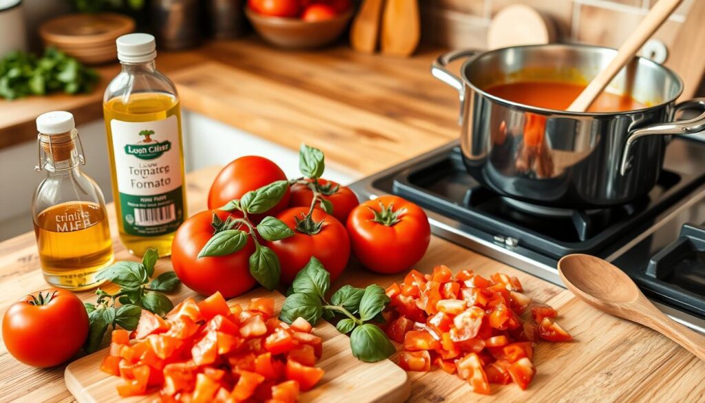 Low FODMAP Tomato Soup Preparation