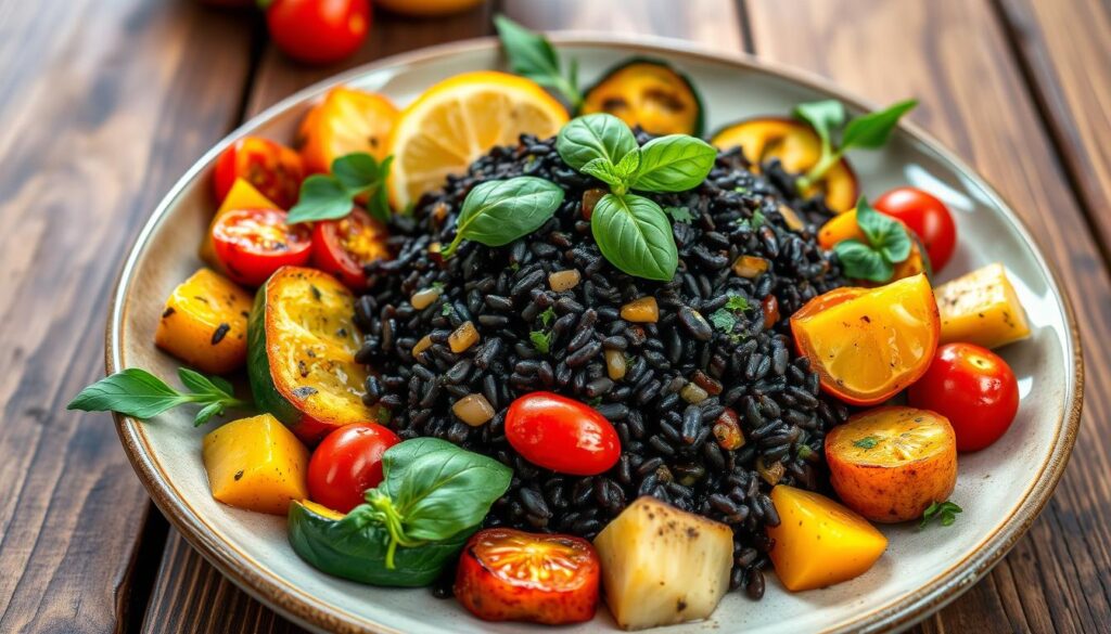 Mediterranean Black Rice Dish