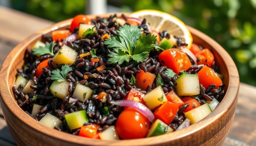 Mediterranean black rice salad recipe