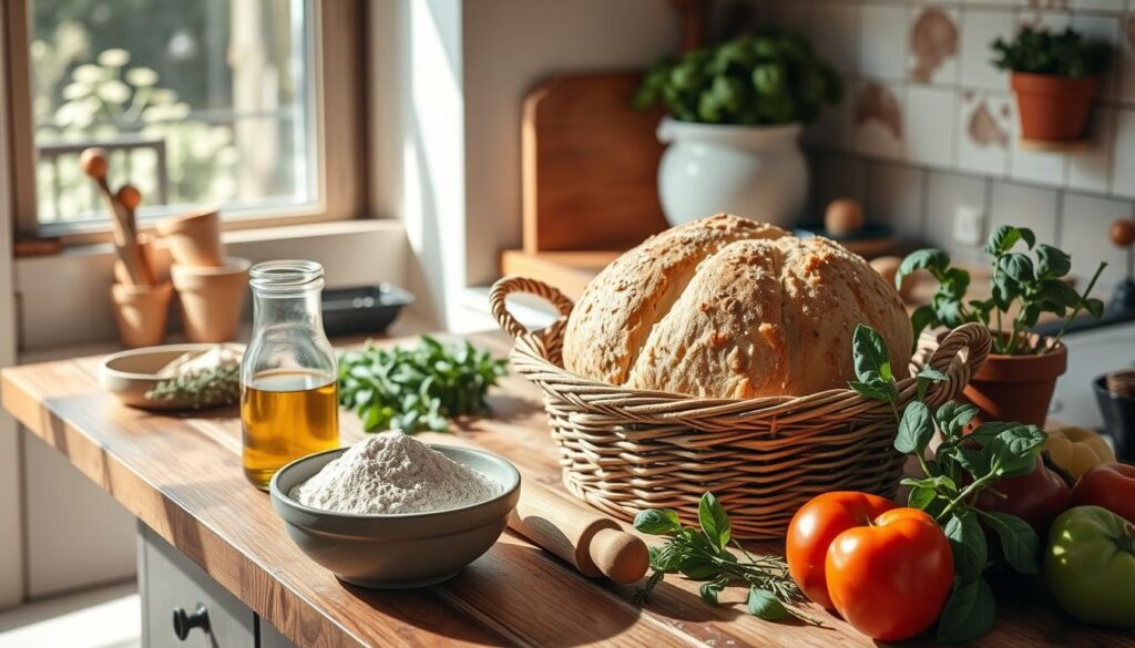 Mediterranean diet baking setup